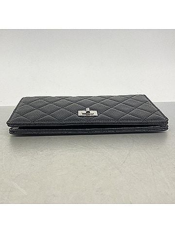 Chanel Chanel Long Wallet 2.55 Caviar Leather Black Women's (view 2)