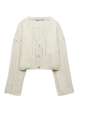 Zara Open Knit Cardigan Sweater Vest (view 1)