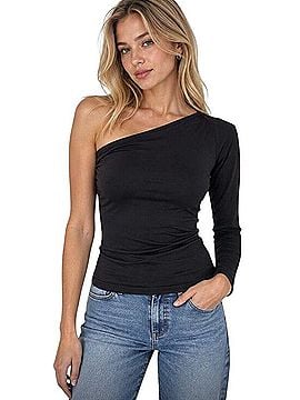 Helmut Lang One Shoulder Longsleeve Top Long Sleeve T-Shirt (view 1)