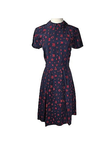 Brooks Brothers Red Fleece Logo Silk Cocktail Dress (view 1)