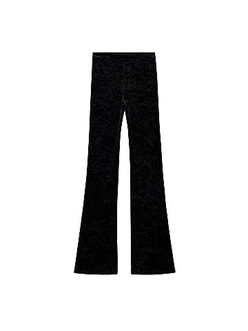 Zara Velvet High Waisted Flare Pants Velour Pants (view 1)