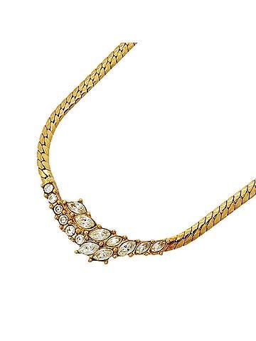 Christian Dior Christian Dior Necklace, GP Plated, Rhinestone, Gold, Women's (view 1)