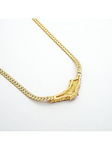 Christian Dior Christian Dior Necklace, GP Plated, Rhinestone, Gold, Women's (view 2)