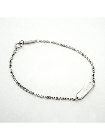 Tiffany & Co. Tiffany &amp; Co. Bracelet Tag Plate Chain Pave 18KWG White Gold Diamond Women's (view 2)