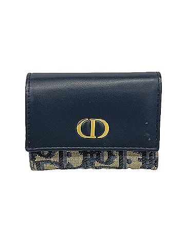 Christian Dior Christian Dior Tri-fold Wallet, Trotter Canvas, Navy Beige, Women's (view 1)