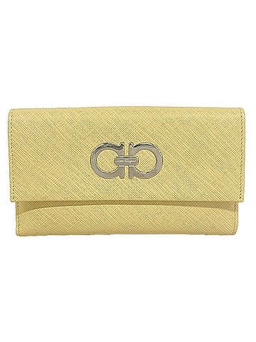 Salvatore Ferragamo Salvatore Ferragamo Long Wallet, Gancini Leather, Beige, Women's (view 1)