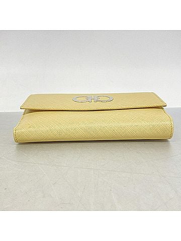 Salvatore Ferragamo Salvatore Ferragamo Long Wallet, Gancini Leather, Beige, Women's (view 2)