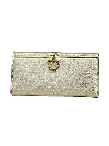 Salvatore Ferragamo Salvatore Ferragamo Long Wallet, Gancini Leather, Gold, Women's (view 1)