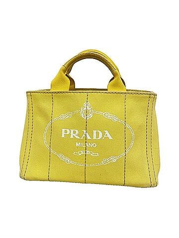Prada Prada Canapa Canvas Tote Bag, Yellow, Women's (view 1)