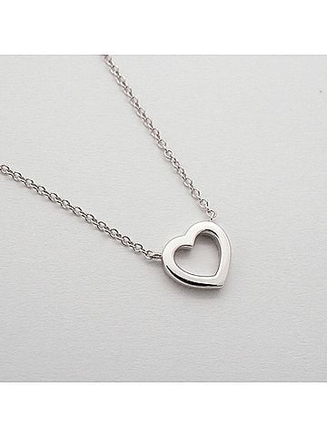 Tiffany & Co. Tiffany &amp; Co. Metro Heart Necklace, 18K White Gold, Diamond, Women's (view 2)
