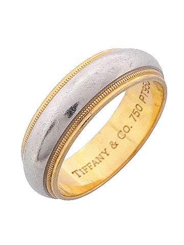Tiffany & Co. Tiffany &amp; Co. Milgrain Ring, 18K Yellow Gold (KYG), Platinum (Pt950), Men's/Women's (view 1)