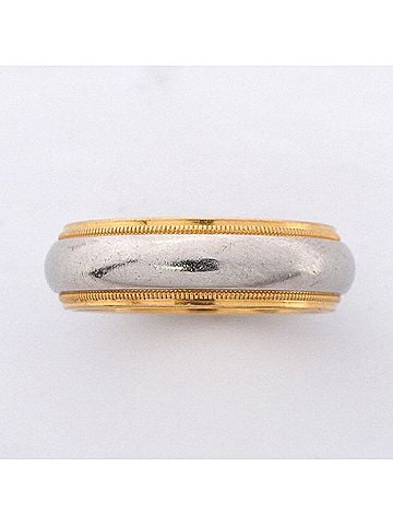 Tiffany & Co. Tiffany &amp; Co. Milgrain Ring, 18K Yellow Gold (KYG), Platinum (Pt950), Men's/Women's (view 2)