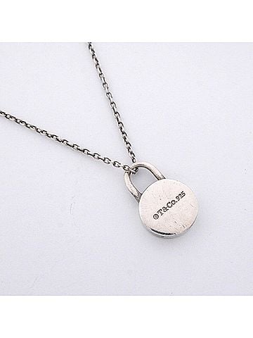 Tiffany & Co. Tiffany &amp; Co. 1837 Round Lock Necklace, 1PD (One Diamond), Sterling Silver 925, Ladies' Necklace (view 2)