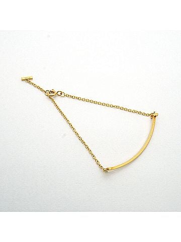 Tiffany & Co. Tiffany &amp; Co. T Smile Small Bracelet, 18K Yellow Gold, Women's (view 2)