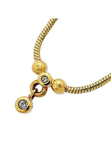 Christian Dior Christian Dior Necklace, GP Plated, Rhinestone, Gold, Women's (view 1)