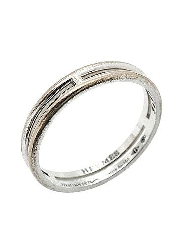 Hermès Hermes Ariane Ring, 18K White Gold, Size #58, Men's (view 1)