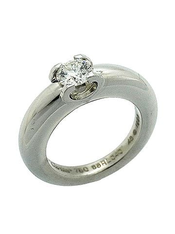 Cartier Cartier Solitaire C de Ring, 1PD (18K White Gold) with Diamond, Size #46, Ladies' Ring (view 1)