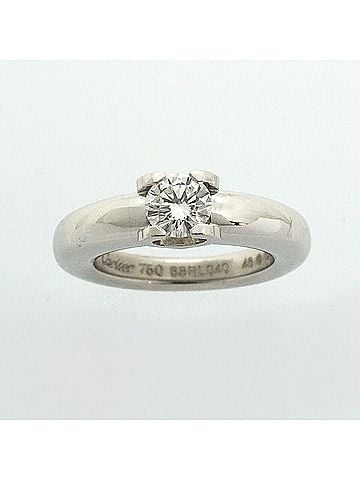 Cartier Cartier Solitaire C de Ring, 1PD (18K White Gold) with Diamond, Size #46, Ladies' Ring (view 2)