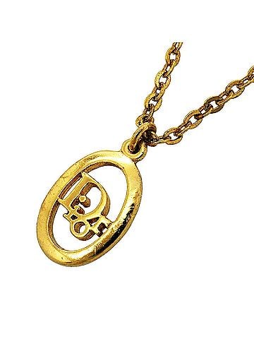 Christian Dior Christian Dior Necklace, Oval, GP Plated Gold, Women's (view 1)
