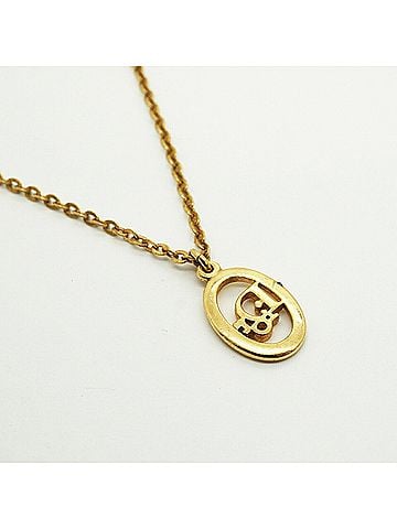 Christian Dior Christian Dior Necklace, Oval, GP Plated Gold, Women's (view 2)