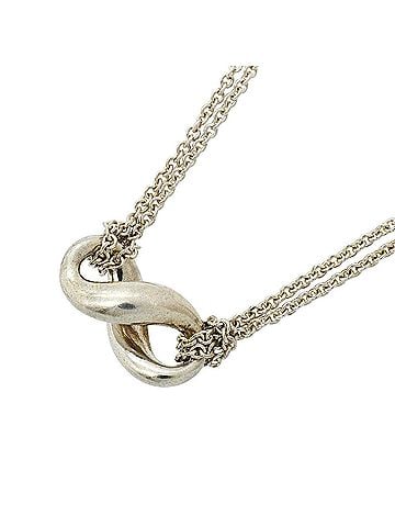Tiffany & Co. Tiffany &amp; Co. Infinity Double Chain Necklace, Sterling Silver 925, Women's (view 1)