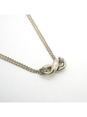 Tiffany & Co. Tiffany &amp; Co. Infinity Double Chain Necklace, Sterling Silver 925, Women's (view 2)