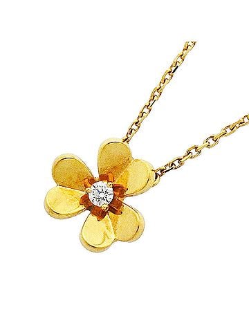 Van Cleef & Arpels Van Cleef &amp; Arpels Frivole Mini Necklace, 1PD, 18K Yellow Gold, Diamond, Women's (view 1)