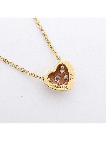 Tiffany & Co. Tiffany &amp; Co. Heart Pave Necklace, 18K Yellow Gold, Diamonds, Women's (view 2)