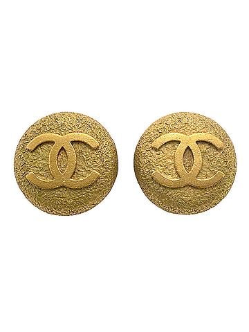 Chanel Chanel Earrings, Coco Mark Circle, GP Plated Gold, Women's (view 1)