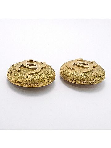Chanel Chanel Earrings, Coco Mark Circle, GP Plated Gold, Women's (view 2)