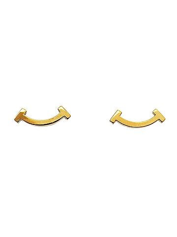 Tiffany & Co. Tiffany &amp; Co. T Smile Mini Earrings, 18K Yellow Gold, Women's (view 1)