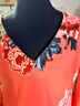 Funkoos 100% Polyester Floral Multi Color Red Long Sleeve Blouse Size L - photo 4