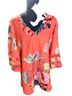 Funkoos 100% Polyester Floral Multi Color Red Long Sleeve Blouse Size L - photo 1