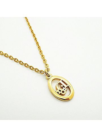 Christian Dior Christian Dior Necklace, Oval, GP Plated Gold, Women's (view 2)