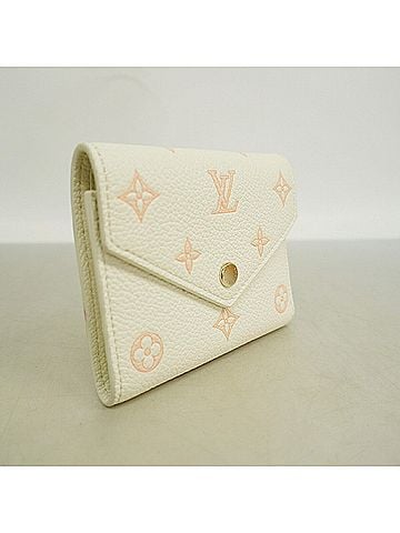 Louis Vuitton Louis Vuitton Tri-fold Wallet, Monogram Empreinte, Portefeuille Victorine, M28299, Milky White/Peach, Ladies' (view 2)