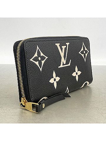 Louis Vuitton Louis Vuitton Monogram Empreinte Bicolor Zippy Wallet M80481 Black Beige Women's Long (view 2)
