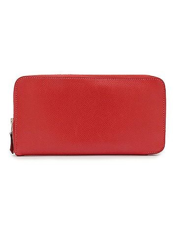 Hermès HERMES Azap Long Silk In Round Wallet, Veau Epsom Leather, Rouge Casaque Red, ?Q Stamp (view 2)