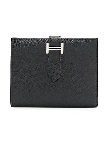 Hermès HERMES Bearn Compact Bi-fold Wallet, Veau Epsom Leather, Black, B Stamp (view 1)