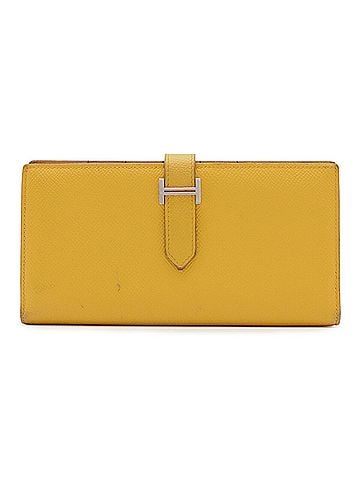 Hermès HERMES Bearn Soufflé Bi-fold Long Wallet, Veau Epsom Leather, Yellow, ?M Stamp (view 1)