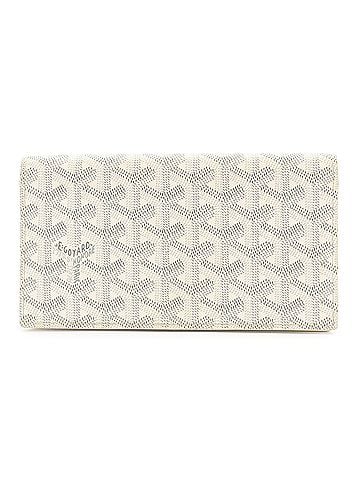 Goyard GOYARD Richelieu Bi-fold Long Wallet, Herringbone Pattern Leather, White/Gray (view 2)