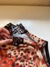 St. John Animal Print Multi Color Orange Brown Sleeveless Top Size P (petite) - photo 5