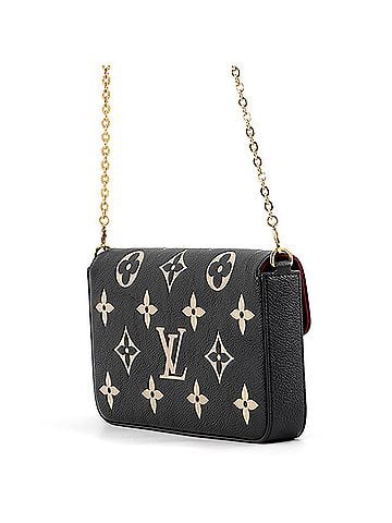 Louis Vuitton Louis Vuitton Chain Wallet, Bicolor Monogram Empreinte Pochette Felicie M80482, Black. (view 2)