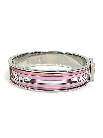 Hermès Hermes HERMES Bangle Bracelet Clic Clac Metal Enamel Silver Pink Women's e62333a (view 2)