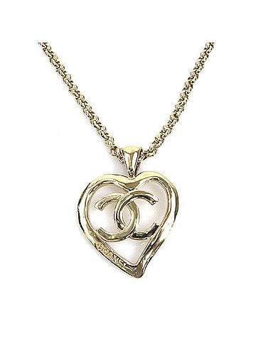 Chanel Chanel Coco Heart Metal Gold Necklace for Women h32585i (view 1)