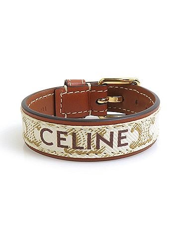 Céline Celine CELINE Bracelet Metal Off-White Brown Gold Women's e62337j (view 1)