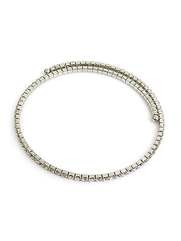 Miu Miu Miu Miu Miu Choker, Metal, Rhinestone, Silver, Women's, h32596i (view 2)