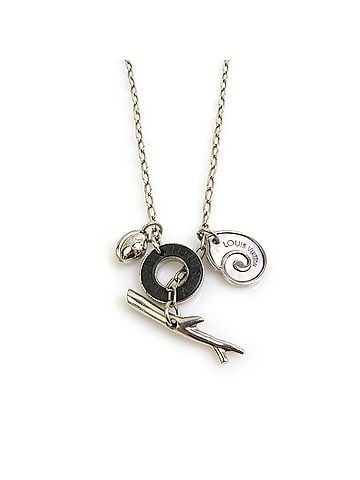 Louis Vuitton Louis Vuitton LOUIS VUITTON Necklace Sand Charms Metal Shell Silver Men's M62500 e62338a (view 1)