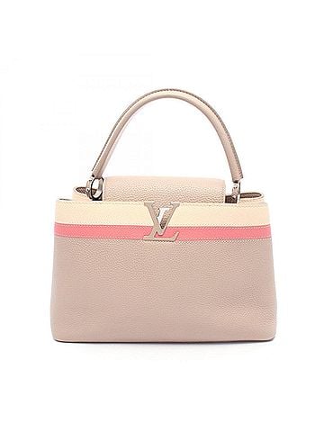 Louis Vuitton Louis Vuitton Capucines MM Handbag, Taurillon Leather, Women's, Beige, Pink, Ivory, M42925 (view 1)
