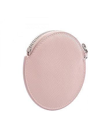 Prada Prada PRADA Round Wallet/Coin Purse, Saffiano Leather, Women's, Pink (view 2)