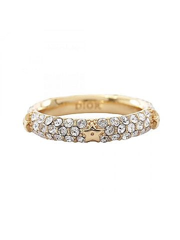 Christian Dior Christian Dior Dior Star Ring - Gold Plated (GP) with Rhinestones Women's Tone/Clear Tone (view 1)